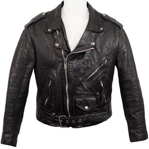 Leather Motorcycle Jacket, Biker, Punk Rock, Vintage 1970s