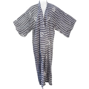Vintage Yukata, Kimono, Indigo Dyed, Made in Japan, Mid 20th Century