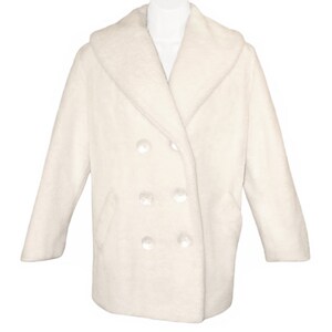 Vintage Faux Fur Coat, Cream, Super Soft Plush, Vintage 1950s