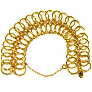Vintage Hobé Bracelet and Earring Set, Golden Links, Modernist, Rare, Signed, Vintage 1960s image 3