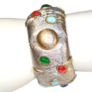 Kenneth Lane Bracelet, Rare Jeweled Modernist, Collectible, Signed, K.J.L., Vintage 1960s