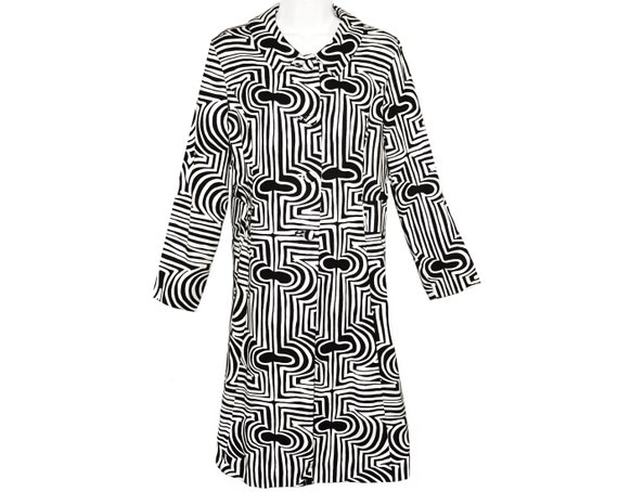 Vintage Coat, Op Art, Fabulous Print, Rare, Colle… - image 1