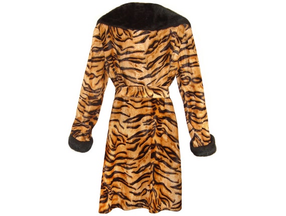 Faux Fur Coat, Tiger Print, Animal Print, Vintage 197… - Gem