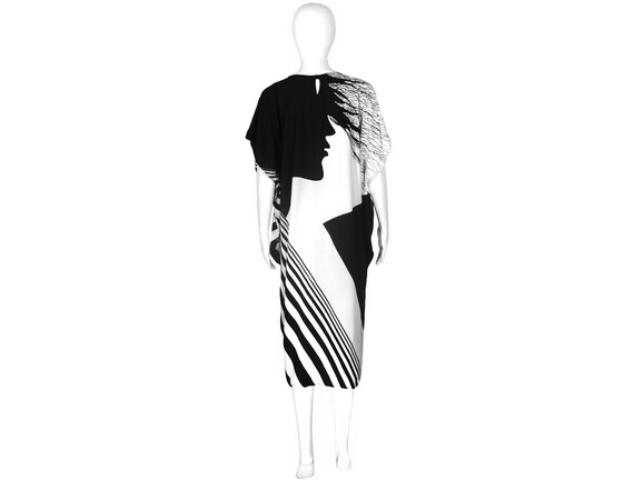 Vintage Caftan Dress, Fabulous Graphic Print, Vin… - image 4
