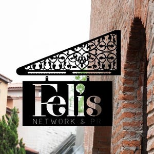 Hanging Sign Bracket for up to 24&quot; Metal Signs. Steel Outdoor Hanging Bracket, Metal Hanger. Business Outdoor Sign Hanger