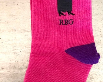 Ruth Bader Ginsburg crew socks designed by Maggie Stern