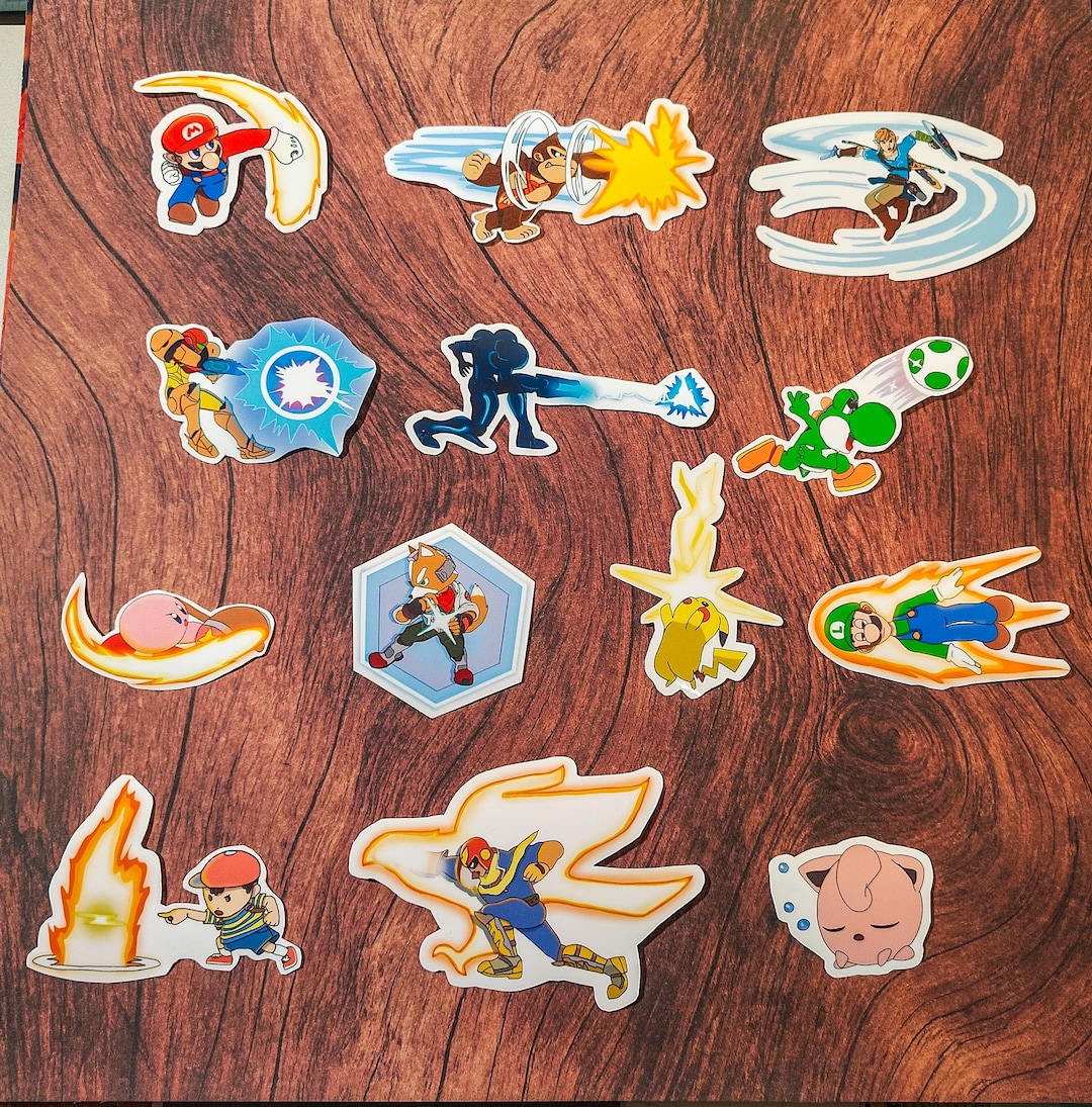 Super Smash Bros Ultimate Character Sticker Pack 1 | Vinyl Stickers - Etsy