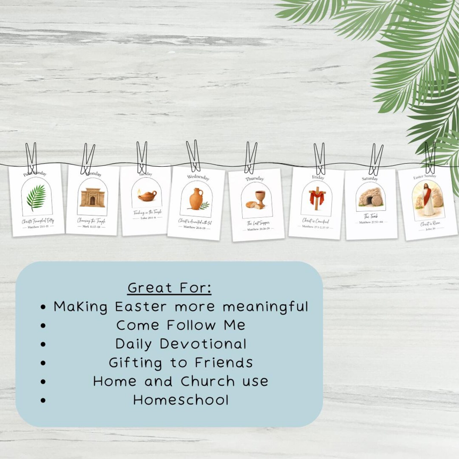 LDS Holy Week Study Cards for Kids | Christ Centered Easter Family ...