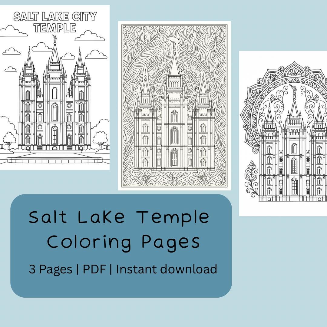 Salt Lake Temple Coloring Page: LDS Religious Activity (instant