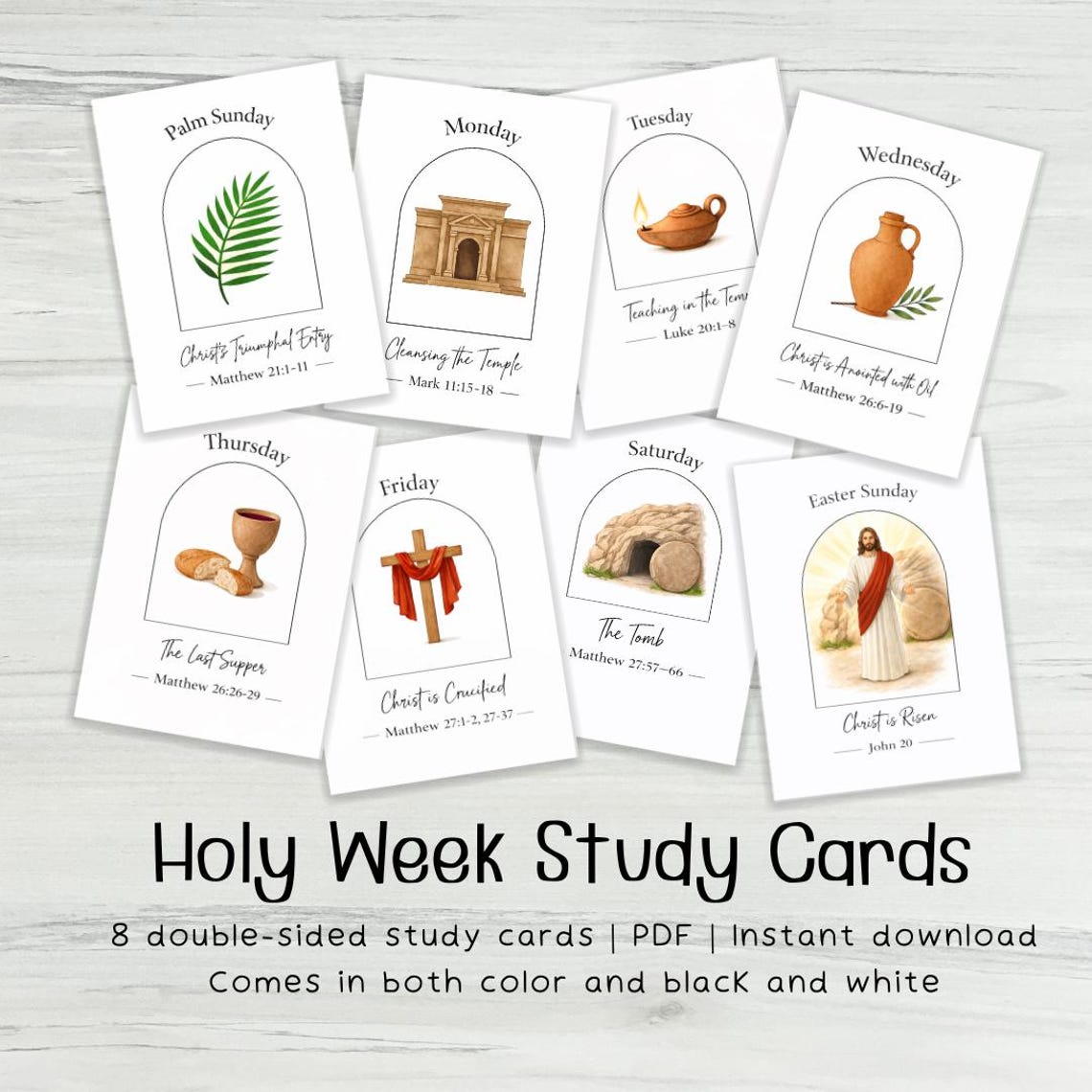 LDS Holy Week Study Cards for Kids | Christ Centered Easter Family ...