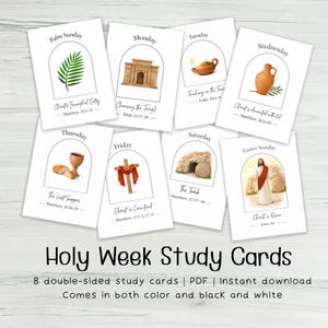 Tarjetas de estudio de Semana Santa SUD para niños / Devocional familiar de Pascua centrado en Cristo (PDF imprimible)