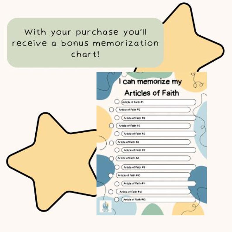 LDS Articles of Faith Cards: Illustrated Scripture Memorization ...