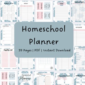 Planificador de educación en casa (PDF): 39 páginas con planes de lecciones y calendario imprimibles (descarga instantánea)