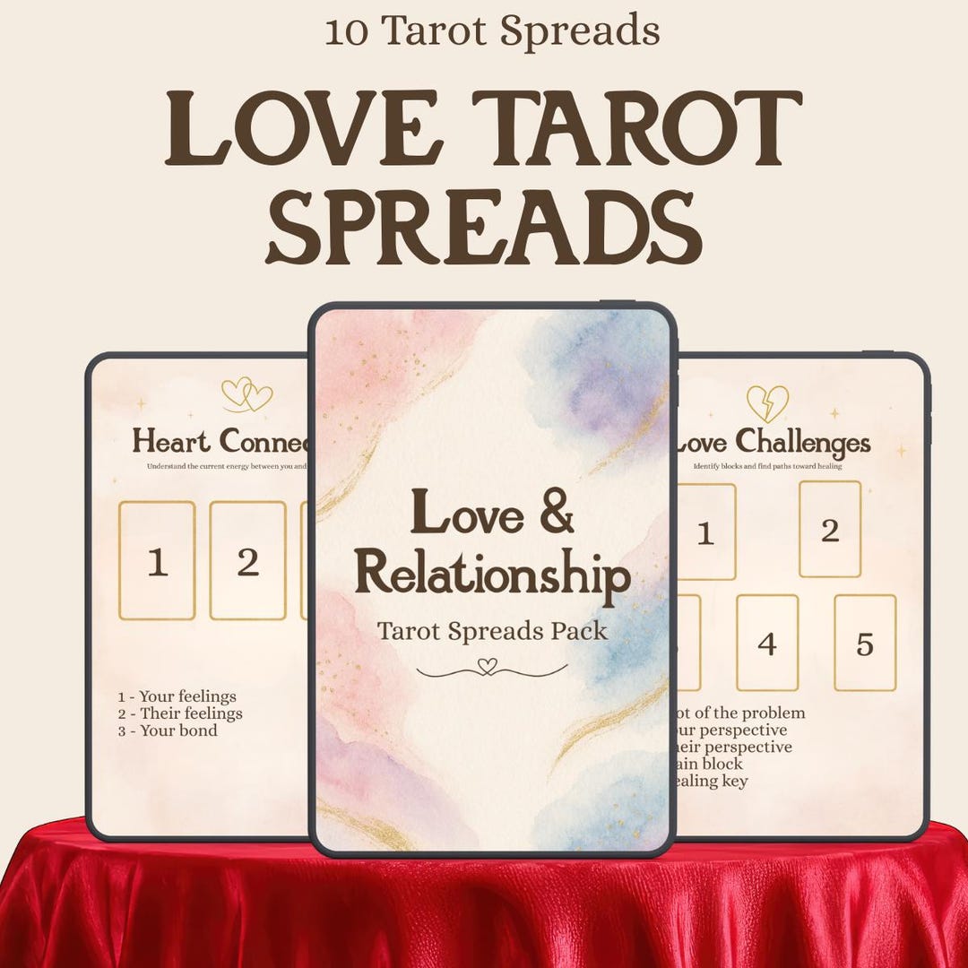 Love & Relationship Tarot Spreads Pack | 10 Tarot Spreads | Printable ...