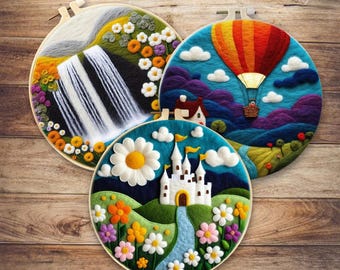 DIY Needle Felting Kit for Beginners – Wool Painting Craft Set with Tools & Instructions, Punch Needle Embroidery Starter Gift for Crafters