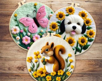DIY Needle Felting Kit for Beginners – Wool Painting Craft Set with Tools & Instructions, Punch Needle Embroidery Starter Gift for Crafters