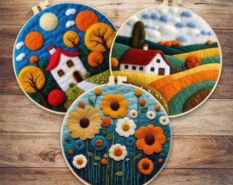 DIY Needle Felting Kit for Beginners – Wool Painting Craft Set with Tools & Instructions, Punch Needle Embroidery Starter Gift for Crafters