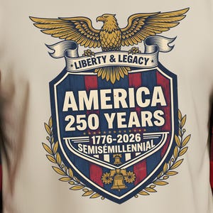 america 250th anniversary png, Liberty & Legacy Eagle Crest, Vintage Patriotic Shirt Design for Sublimation