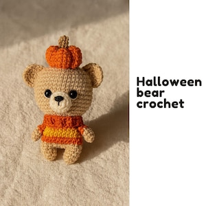Modèle au crochet ours d&#39;Halloween, mignon ours Amigurumi, animaux au crochet, décoration d&#39;Halloween, téléchargement numérique, cadeau pour elle/lui