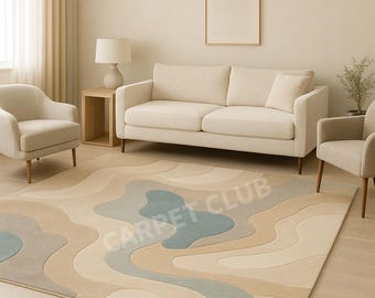 Modern Sand Dune Wool Rug – Sculpted Abstract Luxury for Contemporary Interiors