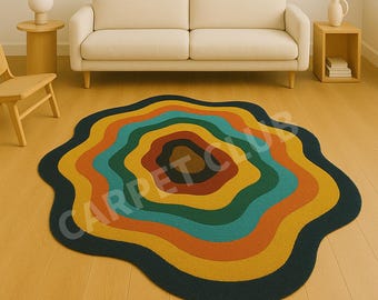 Hand-Tufted Wavy Rug | Organic Abstract Area Carpet