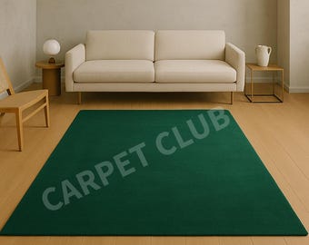 Hand-Tufted Emerald Green Area Rug | Custom Size Minimalist Carpet