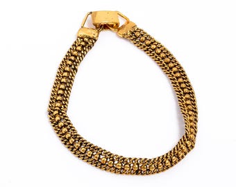 Gold Curb Link Bracelet for Men, 18K Gold Plated Chain Bracelet, Hip Hop Jewelry, Chunky Statement Bracelet, Gift for Him, Luxury Fashion"