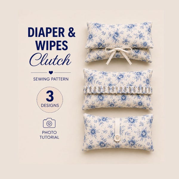 Diaper wipes clutch 3 beginner sewing patterns,PDF DIY baby wipes diaper organizer,wet wipes case,wipes and diaper changing pouch sewing