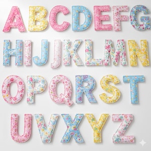 5 Inch Fabric Alphabet Letters and Numbers Pattern Template,fabric ...