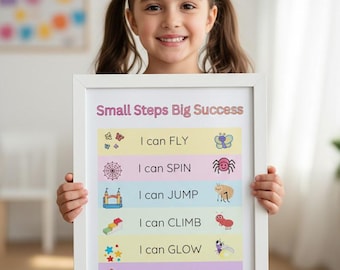 Growth Mindset Printable Poster, Motivational Wall Art Classroom Decor, Calm Down Corner, School Counselor, Affirmations, Educational Print