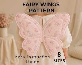 Butterfly fairy wings pattern pdf, 8 Sizes( doll,newborn-adult), Halloween costume,mommy and me,newborn shoot costume sewing pattern digita