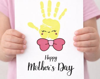 Mother's day handprint Craft, gift for mom, DIY handprint art,kids gift for mommy,preschool nursery daycare mother's day keepsake activity