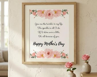 Mother's Day Sign, Gift for Mom from Kids, mother's day card,Nursery wall art, Mother's day poster, DIY mother's day, Digital download