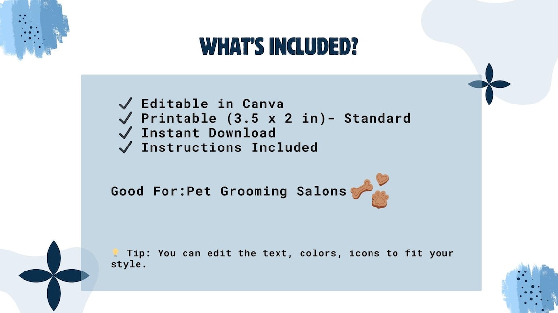 Image showcasing Pet Grooming Loyalty Card Canva Template – Editable Punch Card for Dog ...