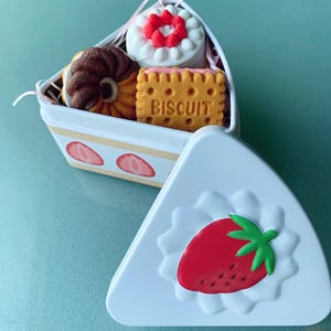 Cute food eraser, birthday, Kawaii, Iwako eraser, made in Japan, sweets figure, stationery, funny eraser, party gift,Gift Box for Girls.