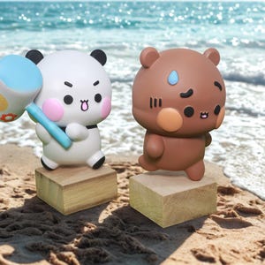 Personalized Bubu Dudu Couple Figure Personalised Gift for Anniversary/Handmade gift/ Bubu Chasing Dudu