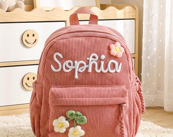 Personalized Corduroy Toddler Backpack,Custom Name School Bag,Toddler Gift,Back to school gift,gift for kids,Kindergarten Bag,Mini Backpack