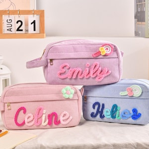Personalisierte Garn Name Federmäppchen, Benutzerdefinierte Bleistift Taschen mit großer Kapazität, Geschenke für den Schulanfang, Geschenk für Studenten, Vorschulgeschenke