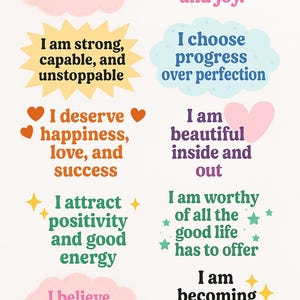 Mirror Affirmations Printable for Self Love | Daily Confidence & Healing Reset for Women | Positive Morning Routine Worksheet PDF