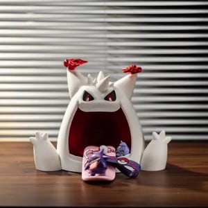 Gengar STL Tongue Bowl for 3D Printing – Funny Halloween Ghost Candy Dish or Entryway Tray | 2 Sizes Included | Kawaii Spooky Decor