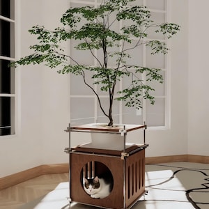 DIY Cat House Plan PDF for 3D Printing or Woodworking – Modern Indoor Pet Bed – Instant Download for Cat Lovers