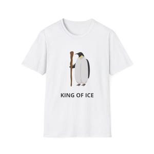 Unisex Penguin Graphic Tee, King of Ice T-Shirt, Penguin Lover Shirt, Funny Animal Shirt, Gift for Animal Enthusiasts