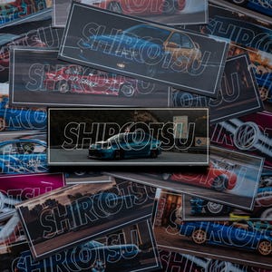 Paquete de pegatinas fotográficas de coches JDM / Opciones brillantes, mate y holográficas / Arte auténtico de coches japoneses de Shirootsu