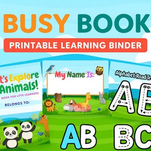 Animal Busy Book Printable | Toddler Learning Binder | Alphabet, Numbers & Animals Activity | Preschool Quiet Book PDF