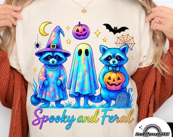 Spooky And Feral Raccoon Halloween Png, Retro Halloween Raccoon Png, Preppy Halloween Raccoon Ghost Png, Raccoon Png, Halloween Pumpkin Png