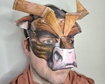 Minotaur mask pdf DIY paper template