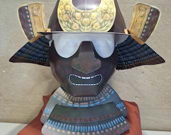 Samurai helmet mask pdf DIY paper template