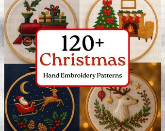 MINI COLLECTION, Christmas and Winter Hand Embroidery Pattern Collection, Current and Future Designs, Lifetime Access, Hand Embroidery, DIY