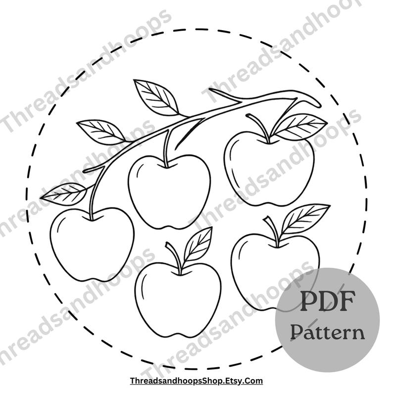 Red Apple Tree Hand Embroidery Pattern | Modern Fruit Hoop Art (PDF ...