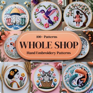 WHOLE SHOP BUNDLE | Hand Embroidery Designs Collection | Current and Future Designs | Lifetime Access | Modern Hand Embroidery Patterns